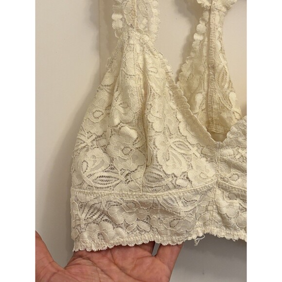 Free People Womens Gallon Lace Floral Nude Racerback Lace Bralette Size  S/P - Picture 6 of 12
